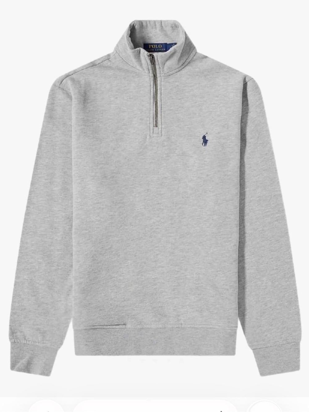 Polo Ralph Lauren Classic Quarter Zip Pullover Sweatshirt Navy Pony Logo Preppy
